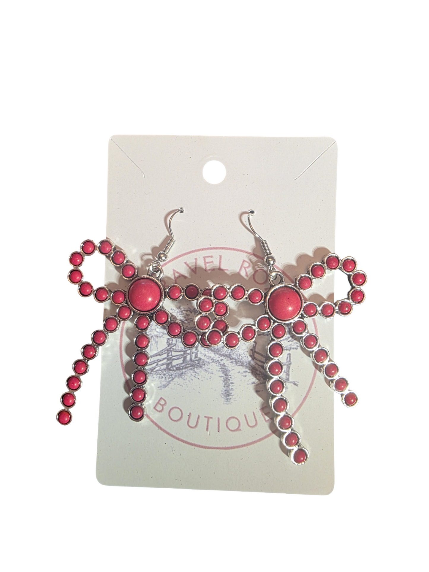 METAL BOW DANGLE EARRINGS