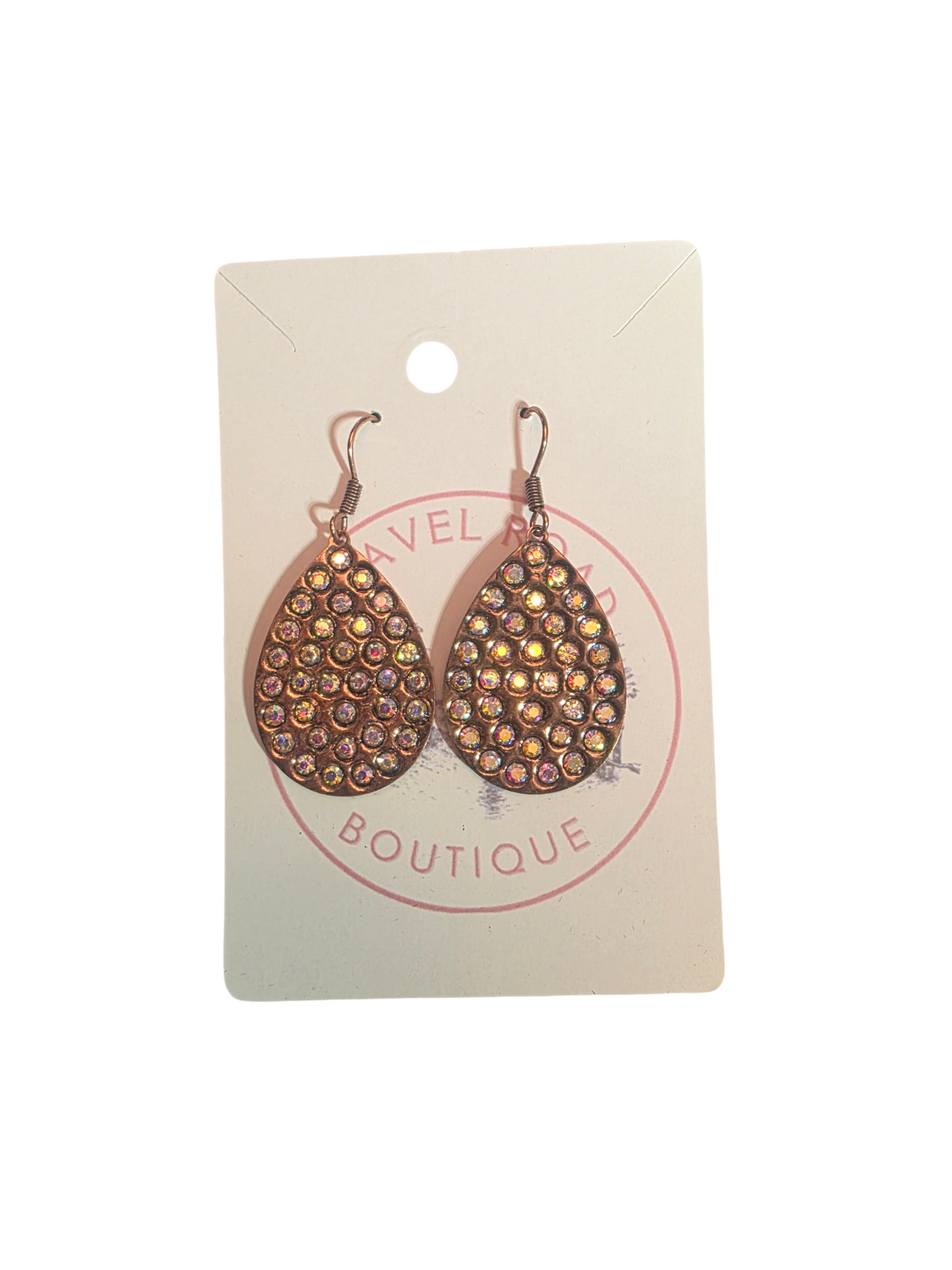 JEWELED TEARDROP EARRING DANGLES