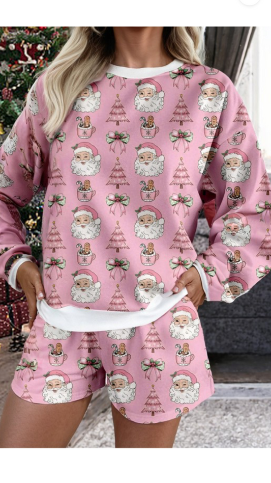 SANTA CHRISTMAS LOUNGE SHORT SET