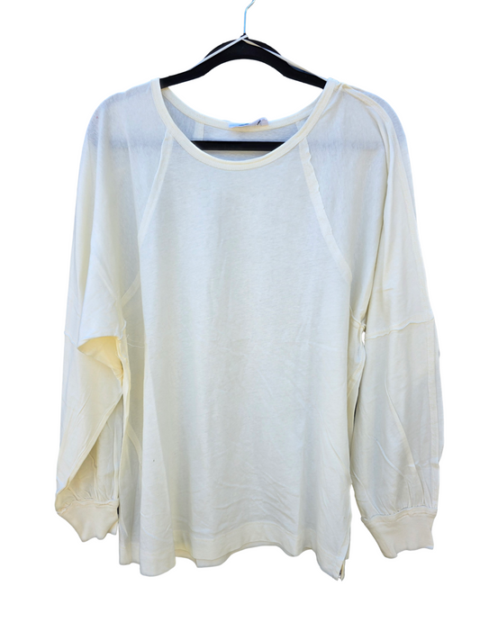 DESTRESSED HEM LONG SLEEVE SHIRT