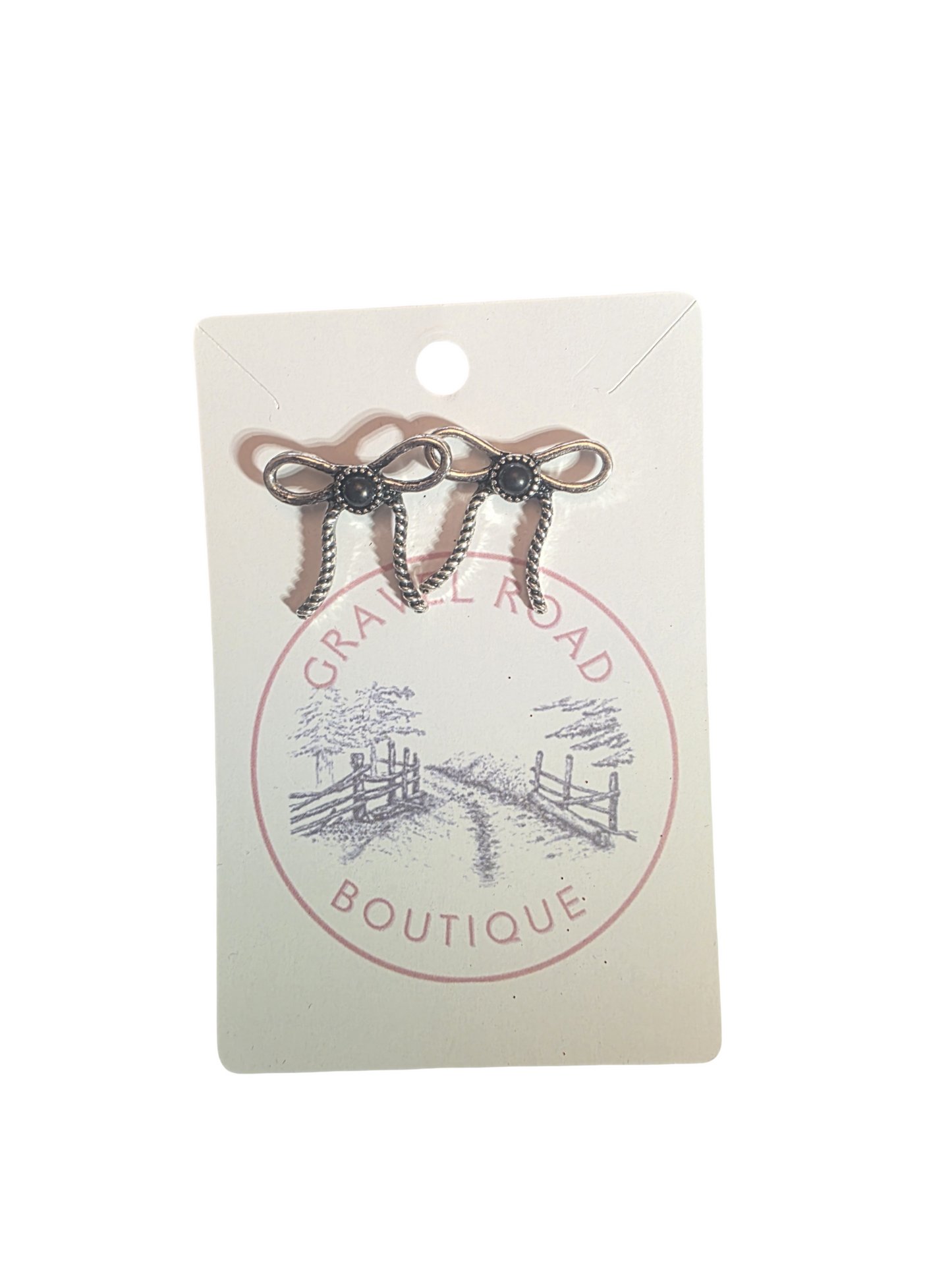 VINTAGE ROPE BOW STUD EARRINGS