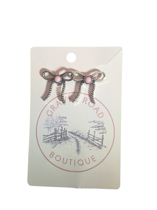 VINTAGE ROPE BOW STUD EARRINGS