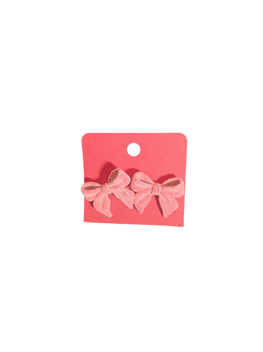 VELVET-FEEL FELT BOW EARRINGS
