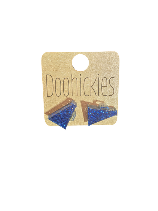GLITTER MEGAPHONE STUD EARRINGS
