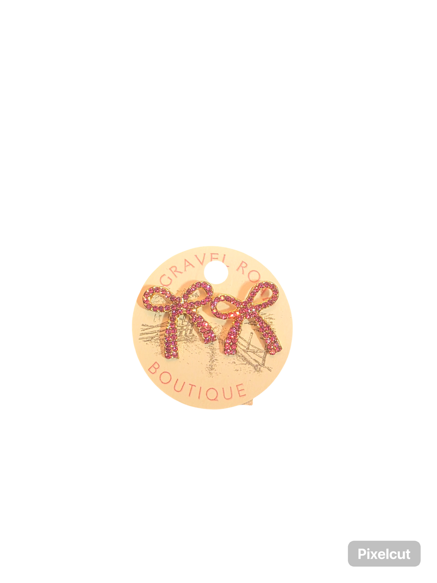 JEWELED BOW STUD EARRINGS