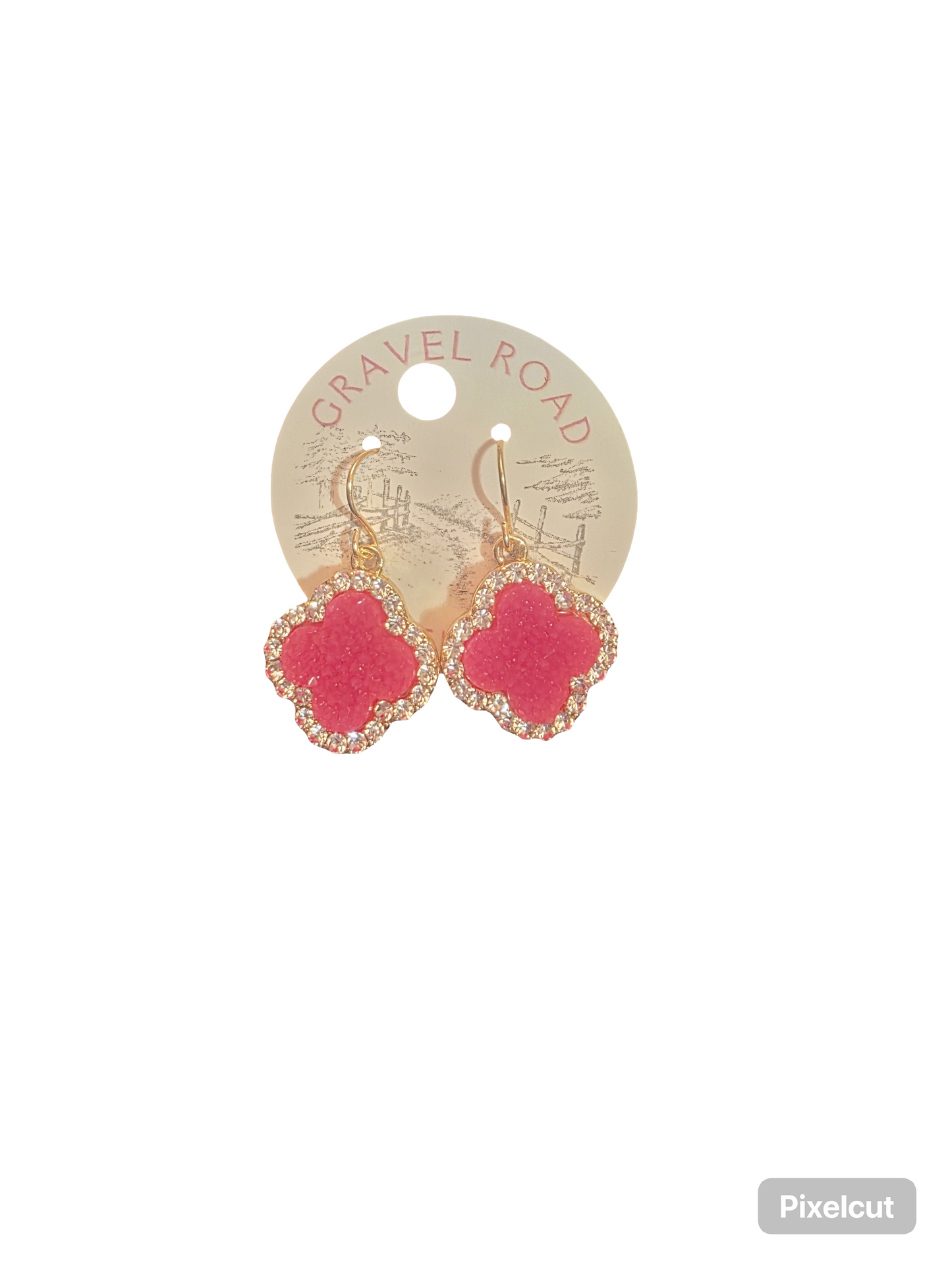 SPARKLE CLOVER DANGLE EARRINGS