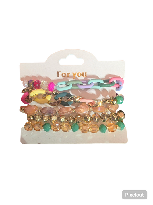 COLORFUL STACKED BRACELET SET