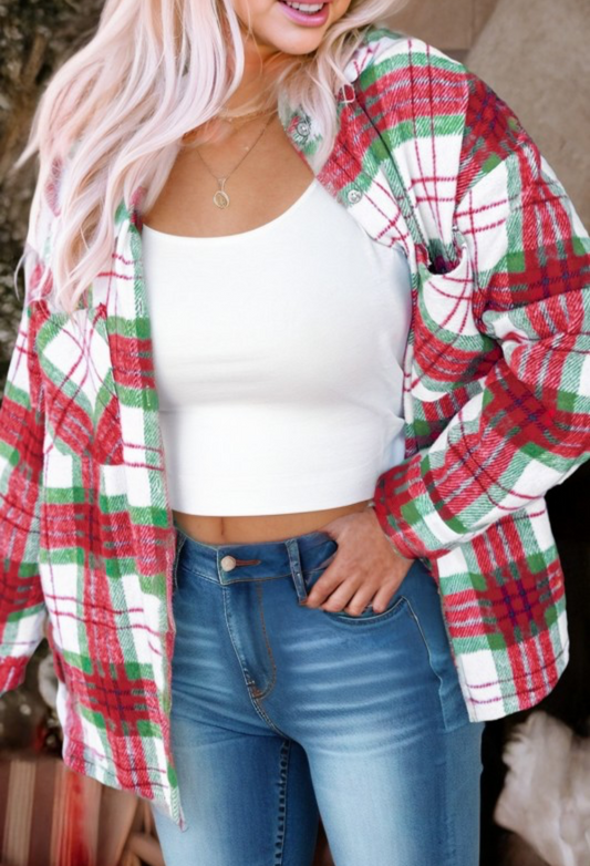 HOLIDAY PLAID SHACKET