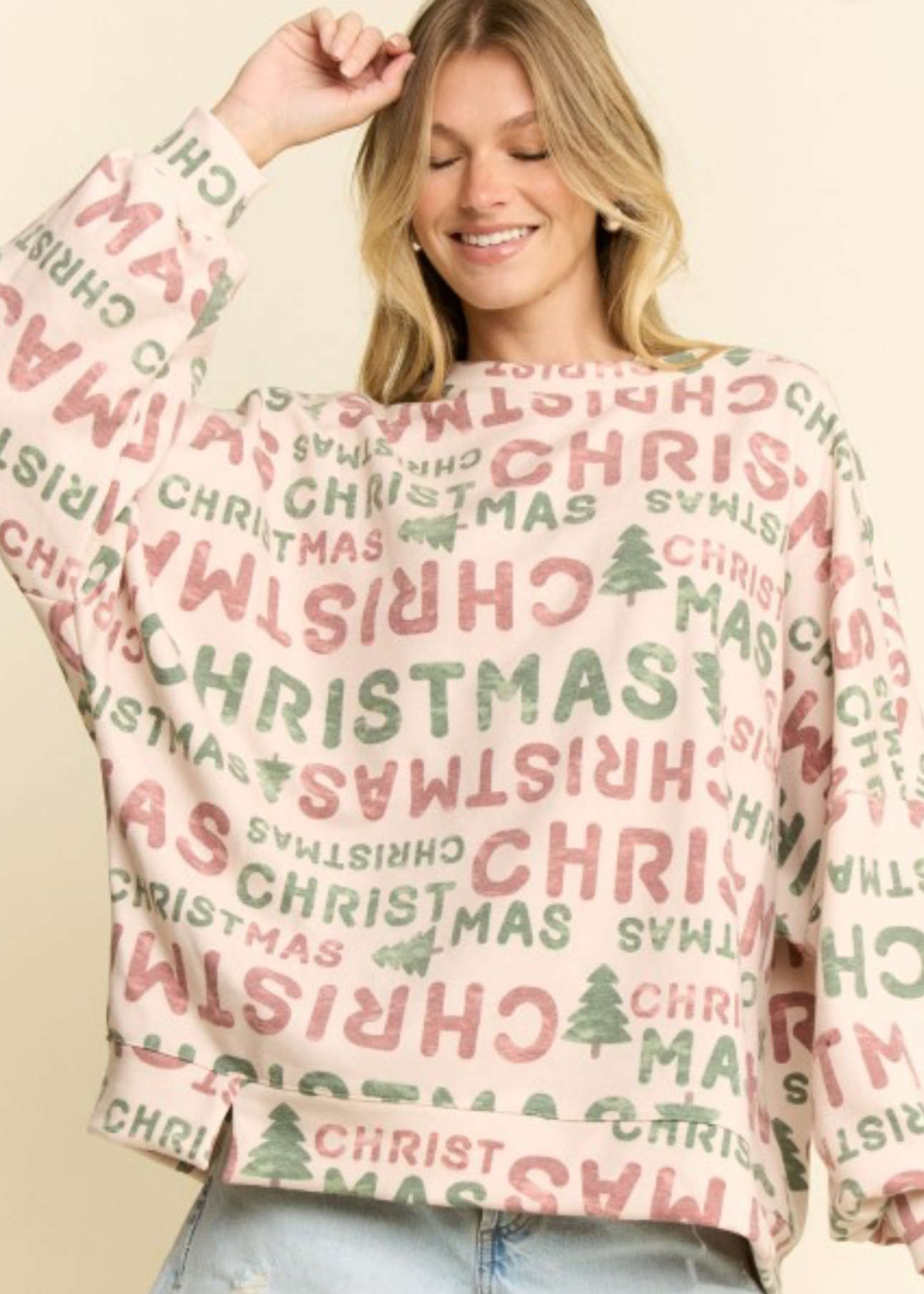 CHRISTMAS WORDS SWEATSHIRT