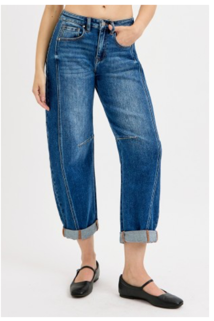 RISEN BARREL JEANS PLUS SIZE